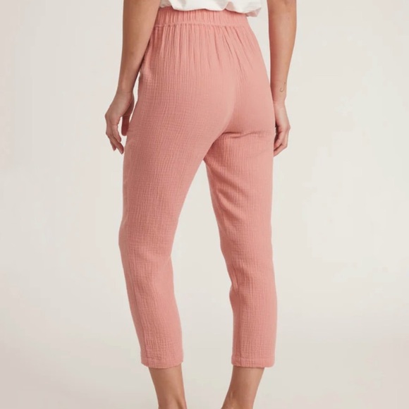 Marine Layer Pants Paula Easy Tapered Gauzy Cotton Pant in Rosette Pink Sz M NWT - Picture 5 of 16